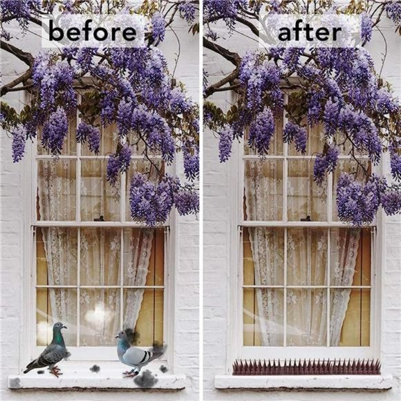 Defender Bird Spikes for Pigeon- 24pack [34FT], Brown, L17.7XW1.57XH1.42 In - Picture 4 of 7